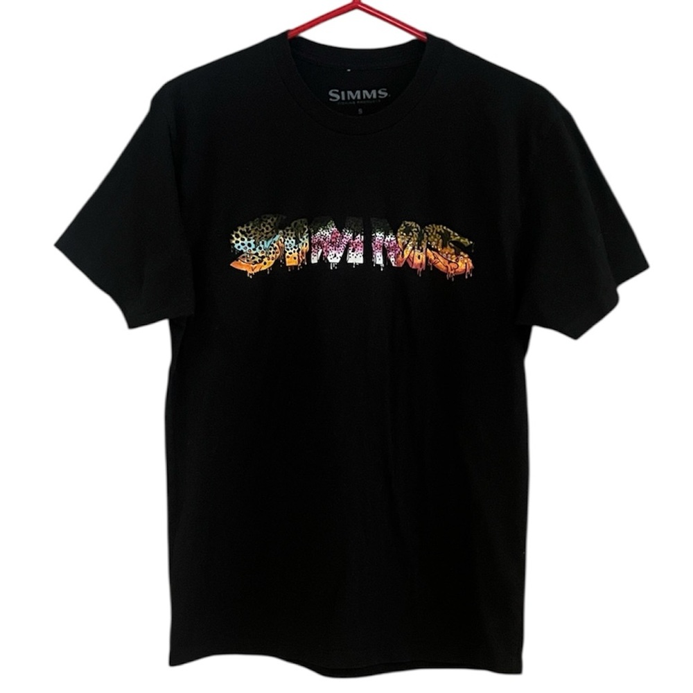 Simms Drip T-Shirt Trout Black Men’s Size Small